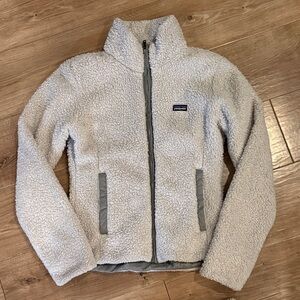 Patagonia Light Gray Sherpa Fleece Jacket